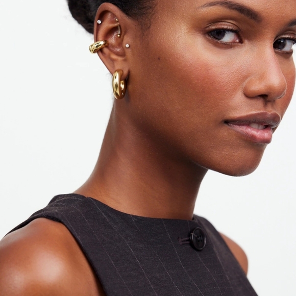 🌟NEW🌟❤️Madewell❤️Mini Chunky Donut Hoop Earrings 💥💥 - Picture 8 of 9